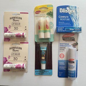 CHAPSTICK LIP CARE LIP BALM BUNDLE OF 6 CARMEX, PALMERS, BLISTEX AND MORE